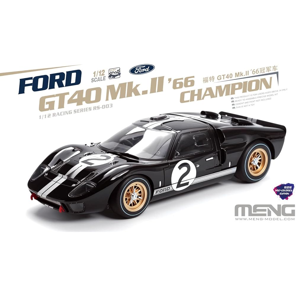 Mont Model 1/12 Ford GT40 Mk.II 1966 Winner Multicolor Molded Version Plastic Model MRS003