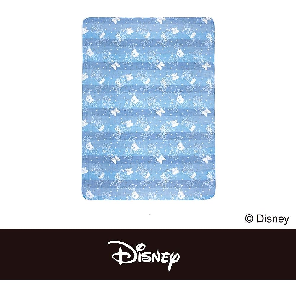 Disney 6-layer Gauze Blanket Showa Nishikawa Disney 100% Cotton Mickey & Minnie (Blue, Single 140 x 190cm) 2230352350302…