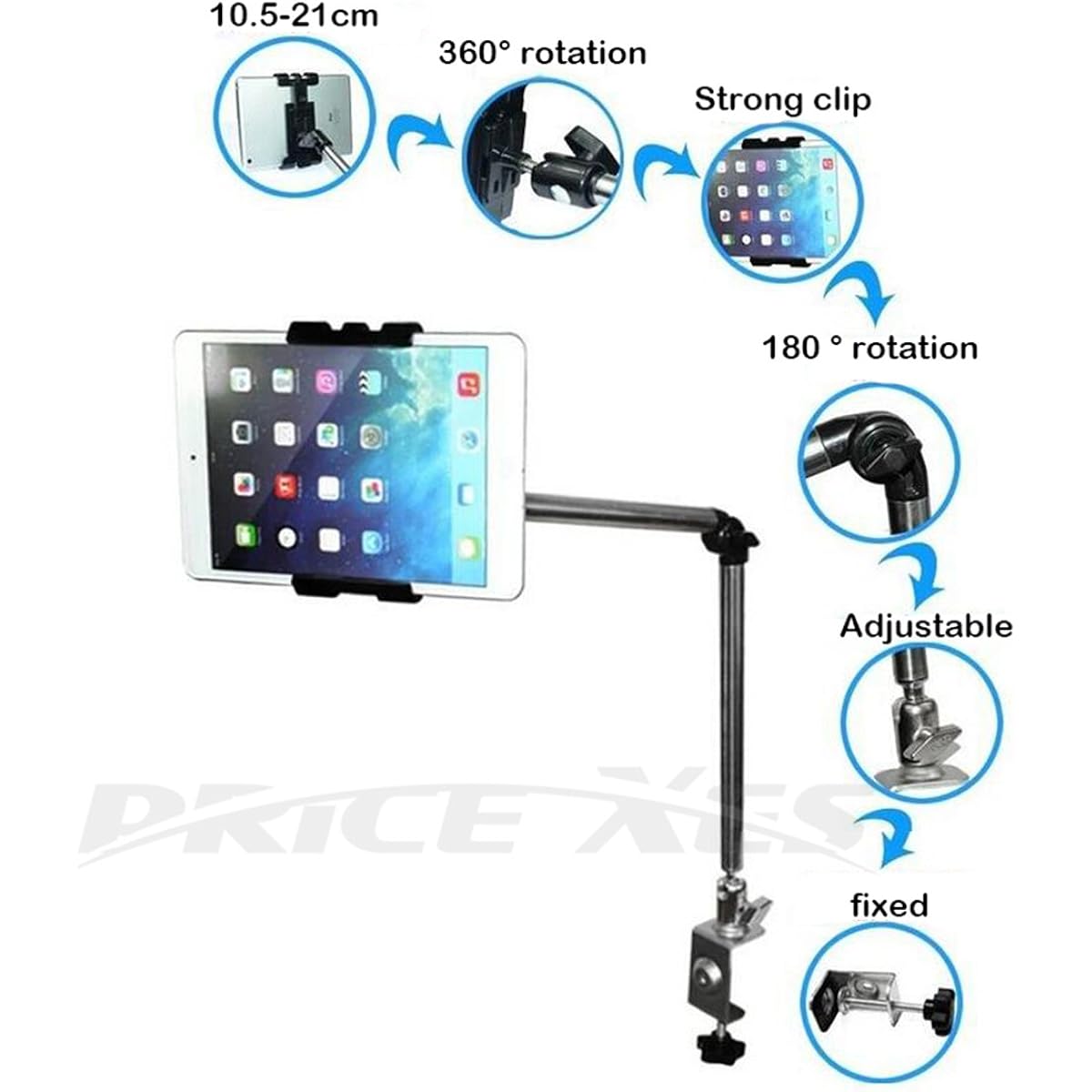 ablet Stand Smartphone 360° Rotation Adjustable Angle, iPad Stand: Charging Stand, Holder Compatible with Tablets (4~10''), iPhone, iPad mini air 1 2 3 4, iPhone 7 6 6s plus 5 5s, Samsung S3 S4 S5 S6 S7, Galaxy S7 S6, Note 6 5, LG, Sony, Nexus (#3 black)