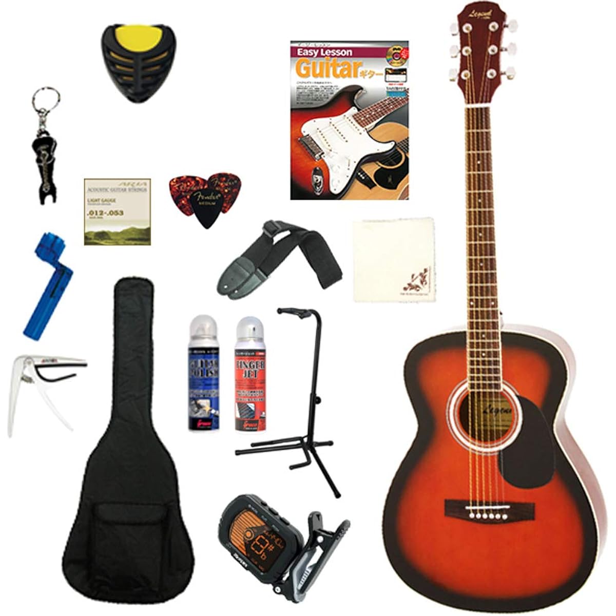 Legend Acoustic Guitar Beginner 15 Piece Set LEGEND FG-15 BS Brown Sunburst