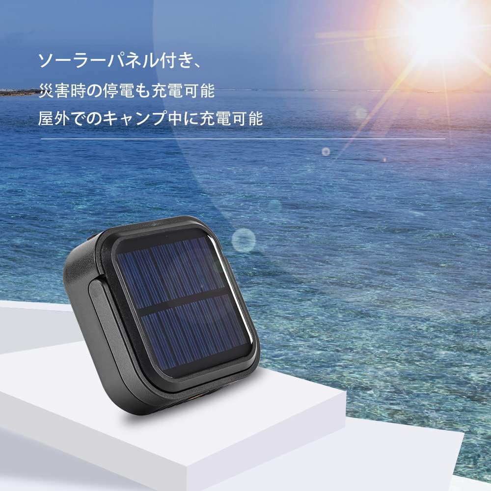 Tallber Lantern LED Light Camping Lantern Light Rechargeable Solar Outdoor Work Light Floodlight Mini Disaster Prevention Goods Camping Equipment Fishing Typhoon Protection (Green 2)