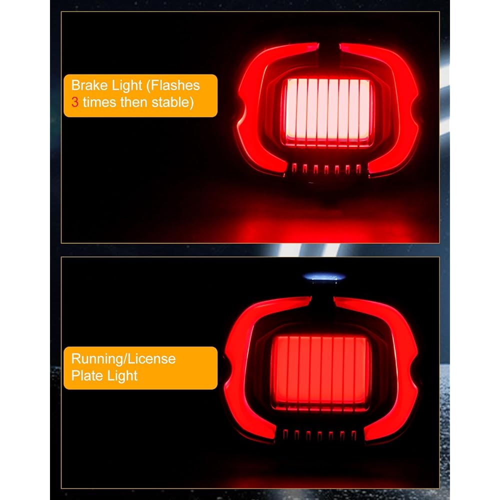 QUASCO LED Strobe Brake Tail Light Rear Tail Light Smoked Lens Compatible with Harley Dyna Sportster Road King Electra Glide Heritage Softail Fatboy Touring