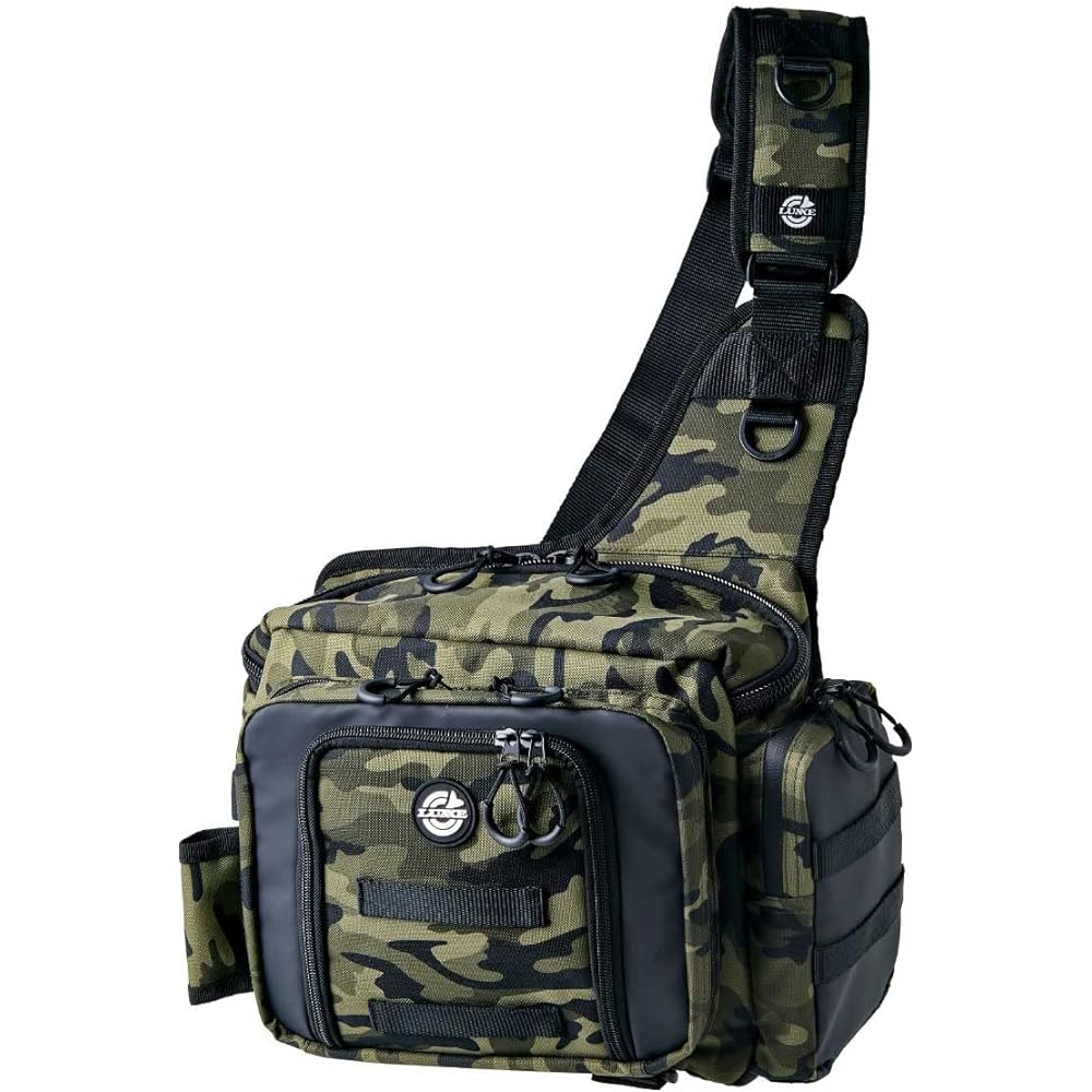 Gamakatsu Langan Shoulder Bag 2.0 LE323 Fishing Bag Fishing Bag Tackle Bag Rod Holder Multifunctional Bass Fishing Aging Egging Hairtail (D180 x W350 x H270mm)