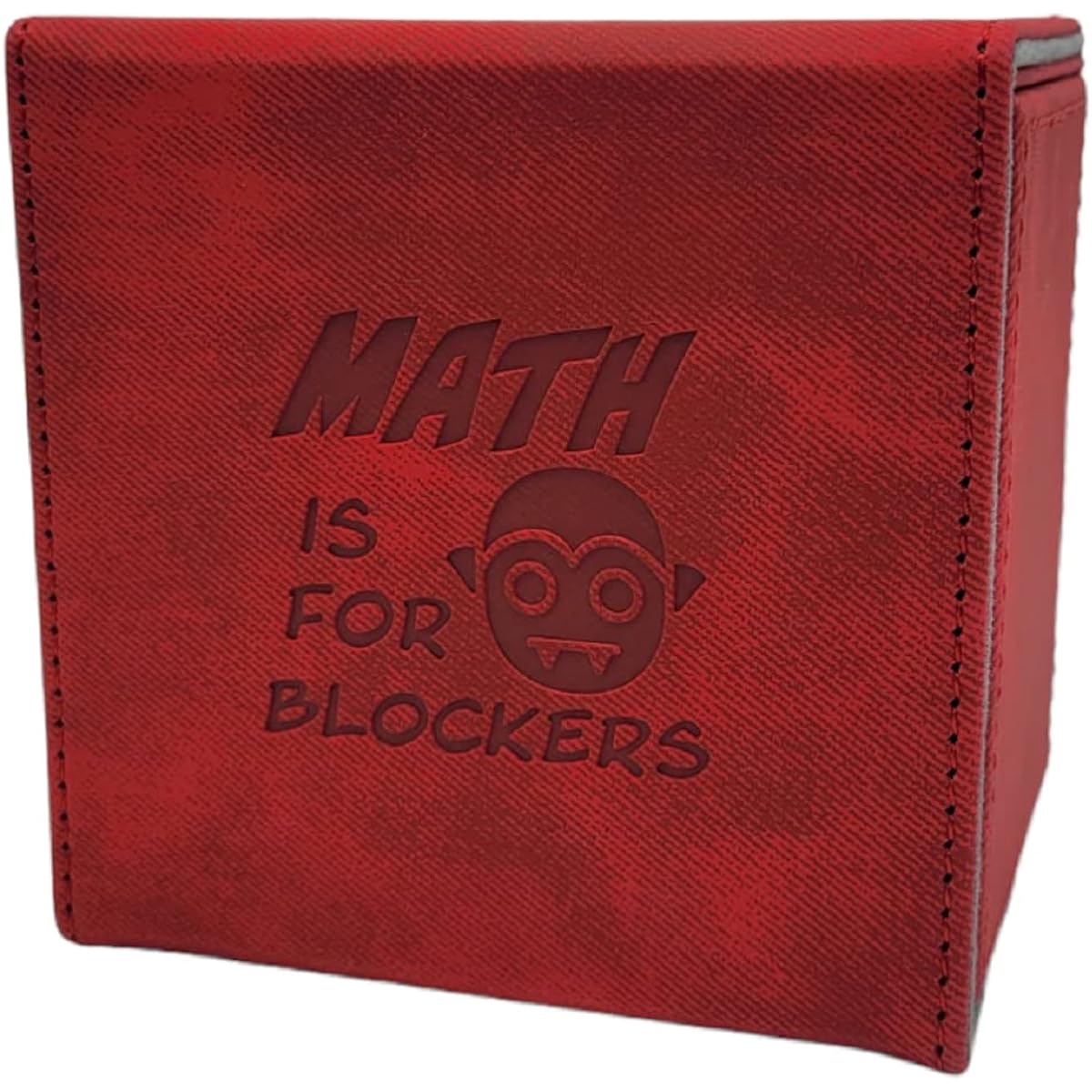 JGFinds XL Card Deck Box for Double Sleeve Commander, Holds 100+ Cards, Larger Side Loading, Compatible with Magic the Gathering MTG (Math Is For Blockers)
