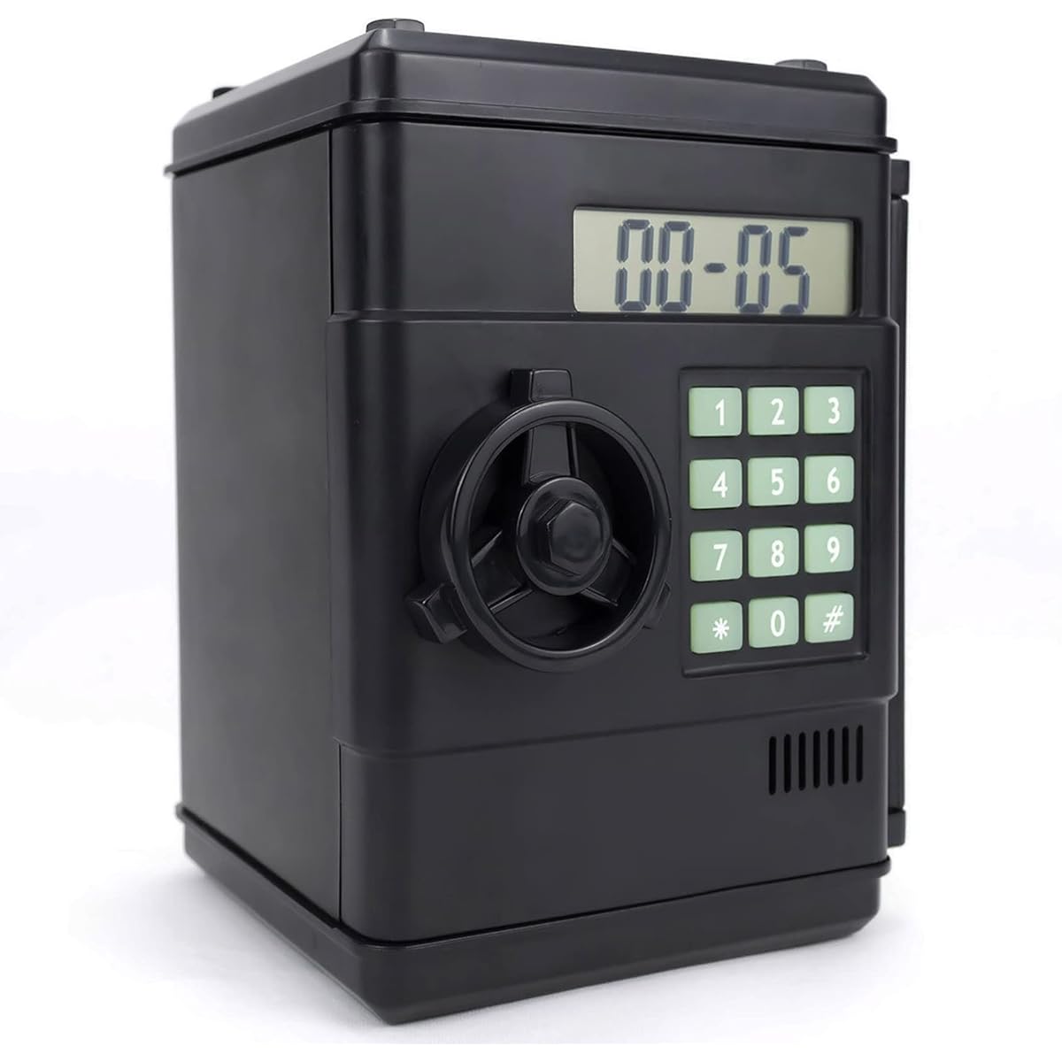 LB Children's Electronic Money Bank Password Mini Safe Automatic Recognition Coin Piggy Bank Display Balance Small Locker Best Toy Gift for Boys and Girls Birthday Black