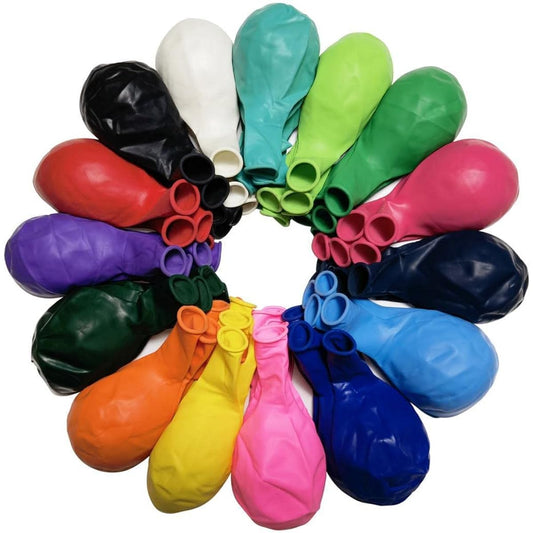 90 Pack 18 Inch Balloons - 15 Assorted Color Rainbow Balloons - Matte Latex Colorful Balloons for Variety of Party Balloon Decorations