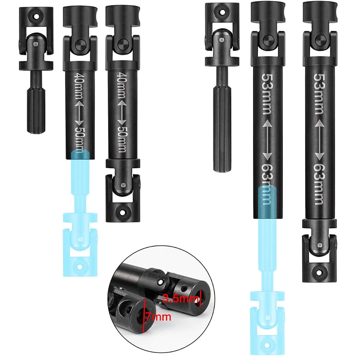 RC Crawler Car Steel Drive Shaft CVD Transmission Shaft 40+53mm 1:24th Axial SCX24 90081 AXI0001 AXI0002