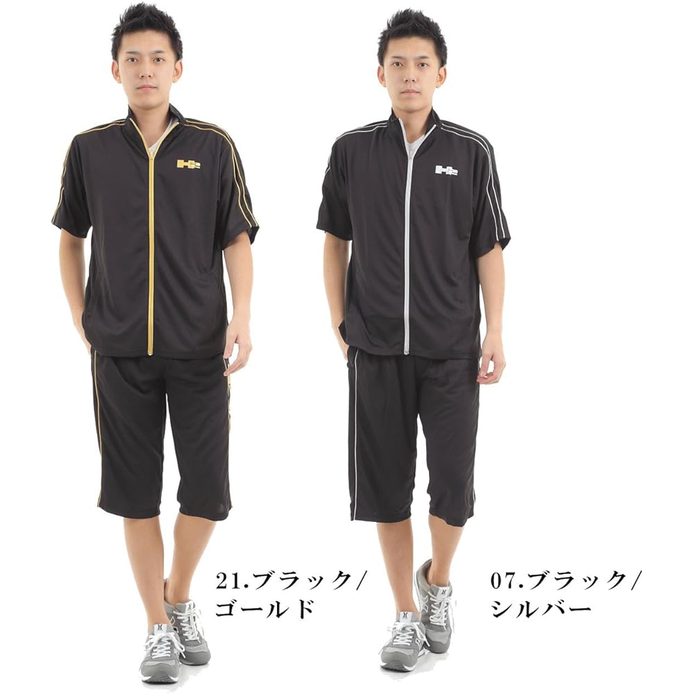 [Hammer] Short Sleeve/Half Pants (3/4 Length Pants) Men's Jersey Top and Bottom Set Setup Large Size T Suit Sweat Absorbent, Quick Drying, Deodorizing Function M L LL 3L 4L 5L Summer Jersey