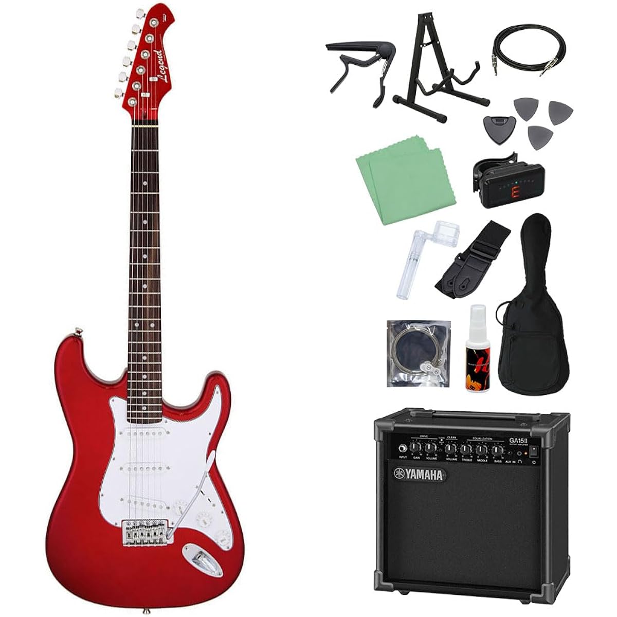 LEGEND LST-Z Electric Guitar Beginner 14-piece Set [Yamaha Amplifier Included] CACA Stratocaster Type Legend