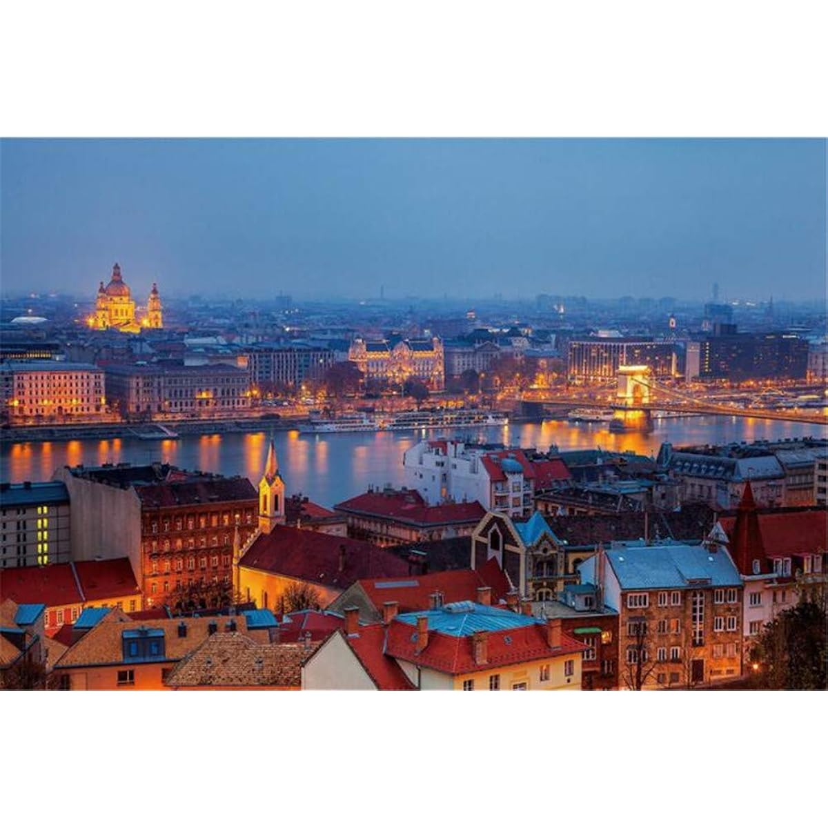 PROW Wooden Budapest Landscape View Puzzle 1000 Pieces Adult Family Wall Decor Gift Puzzle Finished Size 30x20 Inches