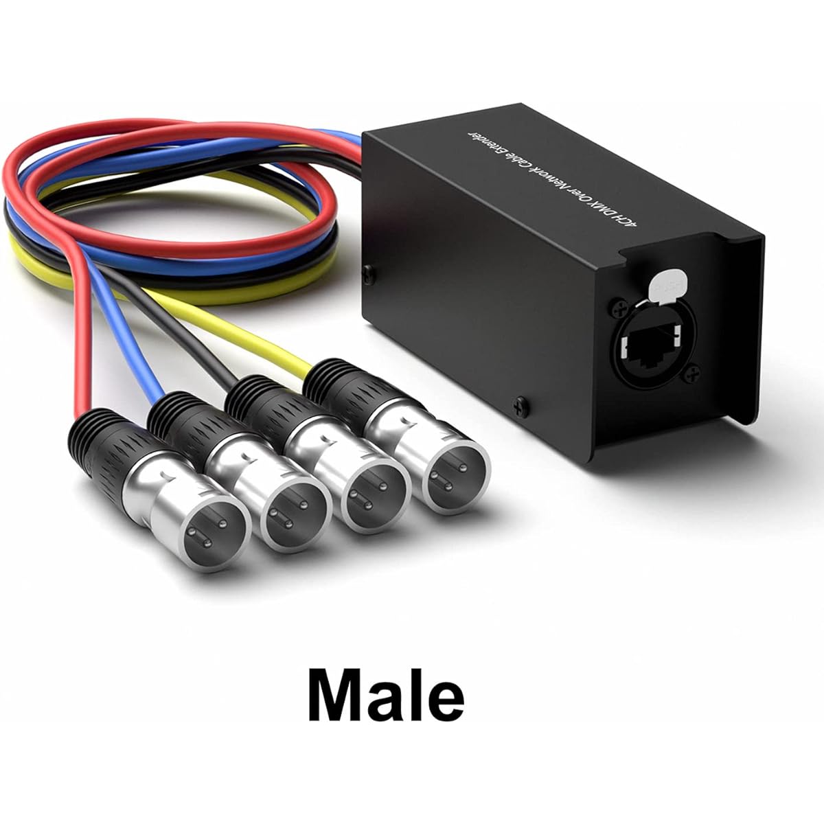 Dingsun 4 Channel 3 Pin XLR Male and Female to Ethernet Cable - Compact Cat6 Multi-Network Snake Receiver - XLR AES DMX Channel RJ45 Cat5/Cat6 Ethernet Cable