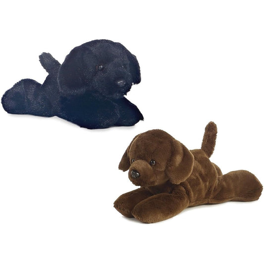 Aurora Black Lab and Lil' Lucky Dog 8" Mini Flopsy Set
