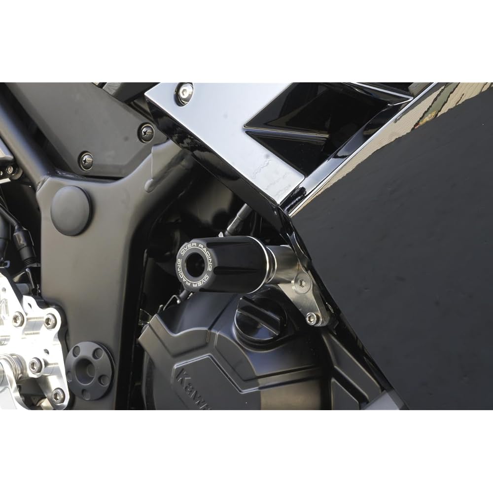 OVERRACING Racing Slider Machined Aluminum Mounting Base Plate (Alumite Finish) Duracon Size φ43-35x57mm Ninja250 [JBK-EX250L] (15-(Engine Number EX250LE011634 or later)) 59-692-01