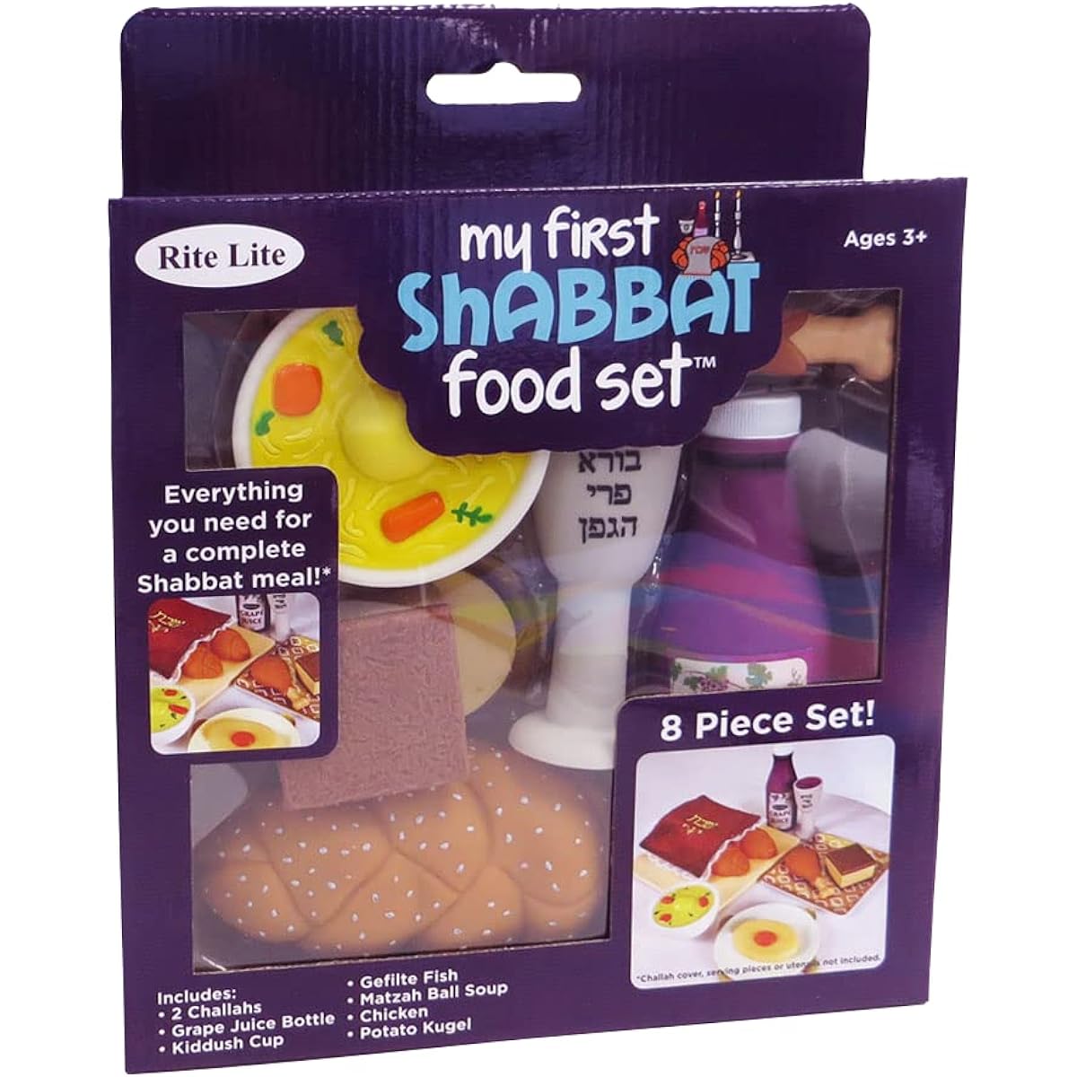 Rite Lite My First Shabbat Food Set - Shabbat Gift Set for Kids, Jewish Gifts for Kids, Jewish Pretend Play Fun and Educational Shabbat Bulk Gift Set