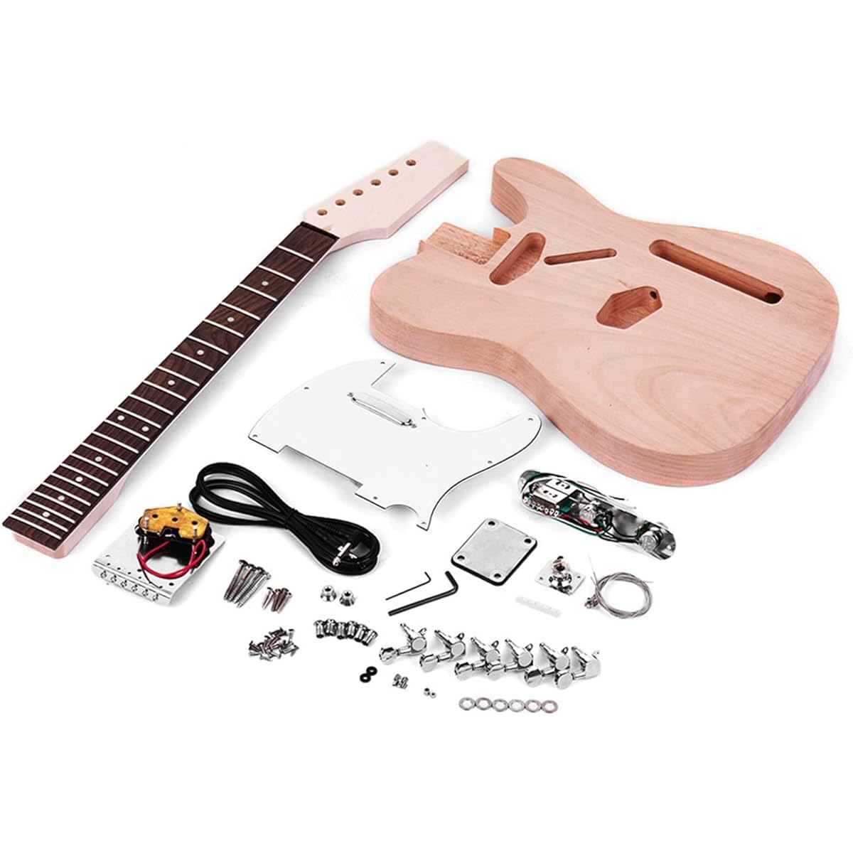Solid wood electric guitar unfinished body guitar body maple wood neck rosewood fingerboard parts guitar body