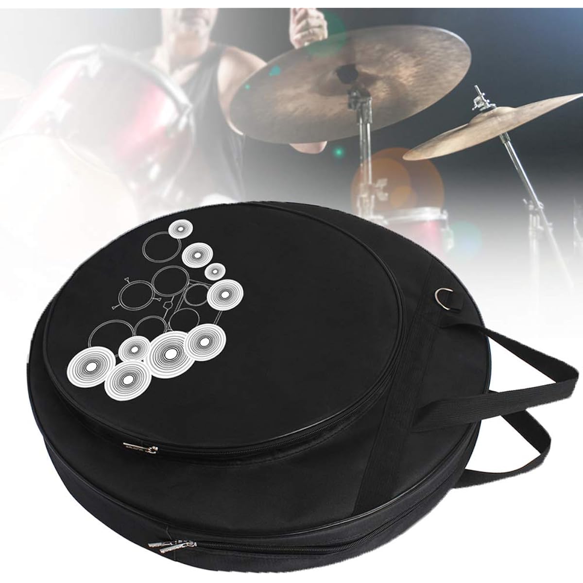 21" Portable Cymbal Bag Durable Cymbal Bag Three Pocket Design Detachable Divided Shoulder Strap