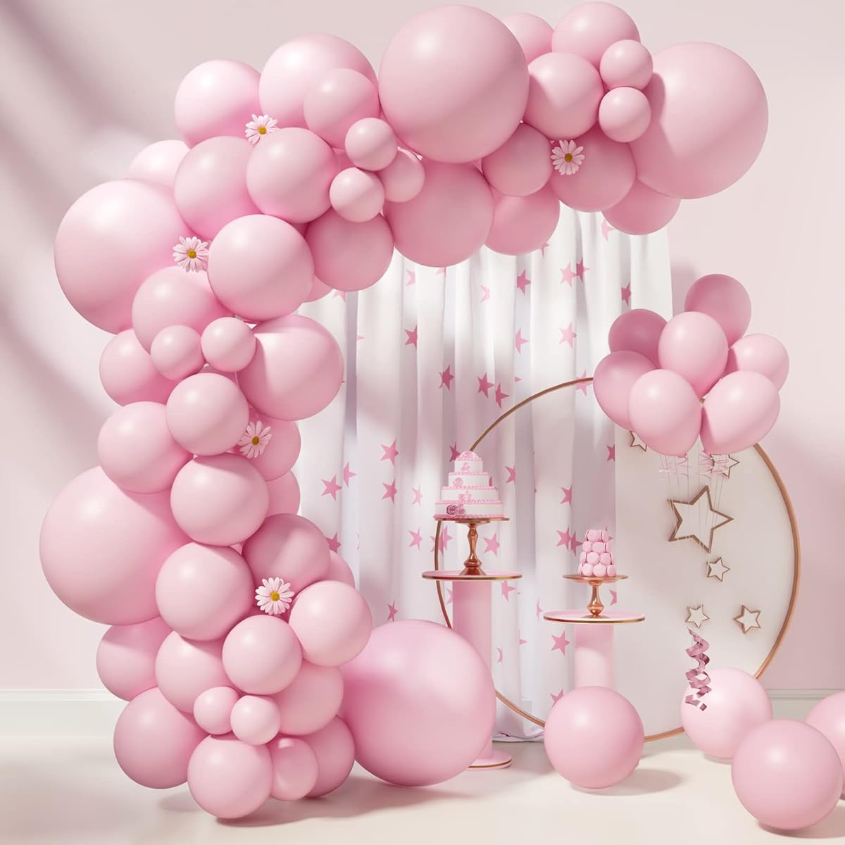 Pink Balloons, 85pcs Light Pink Balloons Garland Arch Kit, 5/10/12/18inch Different Size Pastel Pink Latex Balloons, Pink Birthday Party Decorations, Baby Shower, Wedding, Gender Reveal Decorations
