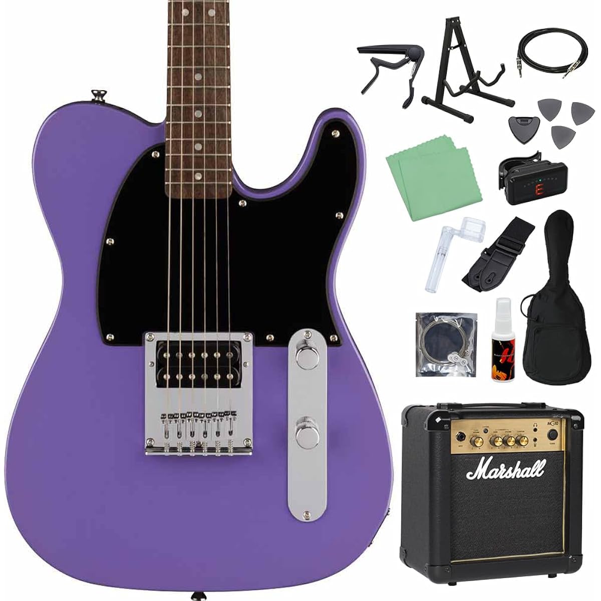 Squier by Fender SONIC ESQUIRE Ultraviolet Electric Guitar Beginner 14-piece Set [Includes MG10] Esquire Squier/Squier