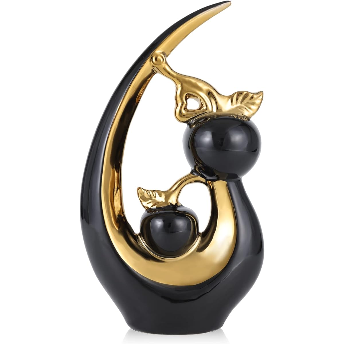 QIANLING Modern Black Gold Statue Ornament (Black Gold-B)