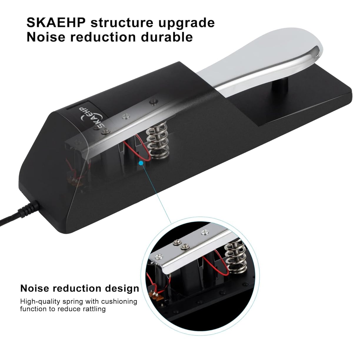 Universal Sustain Pedal Keyboard Pedal with Polarity Switch for Various Digital Pianos, Electronic Keyboards, MIDI Synthesizer Instruments