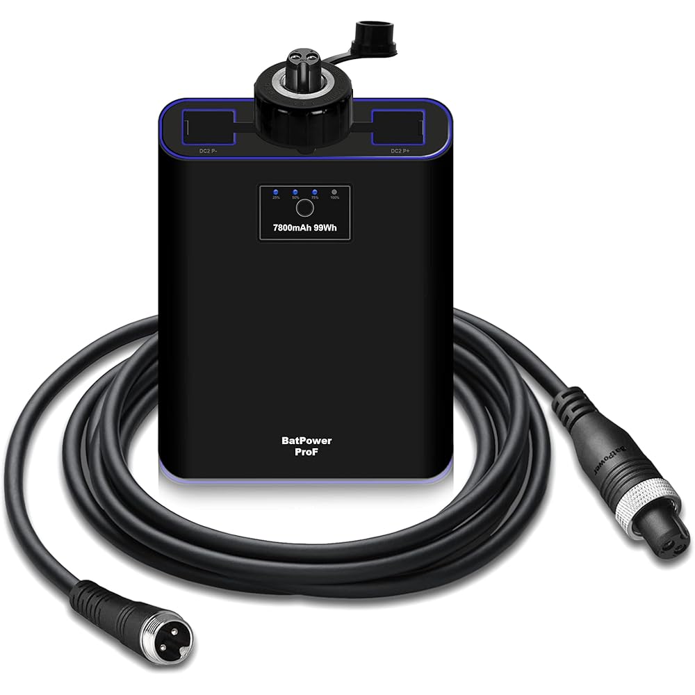 BatPower ProF 7800mAh Electric Fishing Reel Battery Compatible with Daiwa Tanacom 1000 750 500 Seaborg Leobritz Power Assist Reel BeastMaster ForceMaster 9000 6000 Plays 4000 Plemio (2 Pin power cord and reel battery charger included as standard)