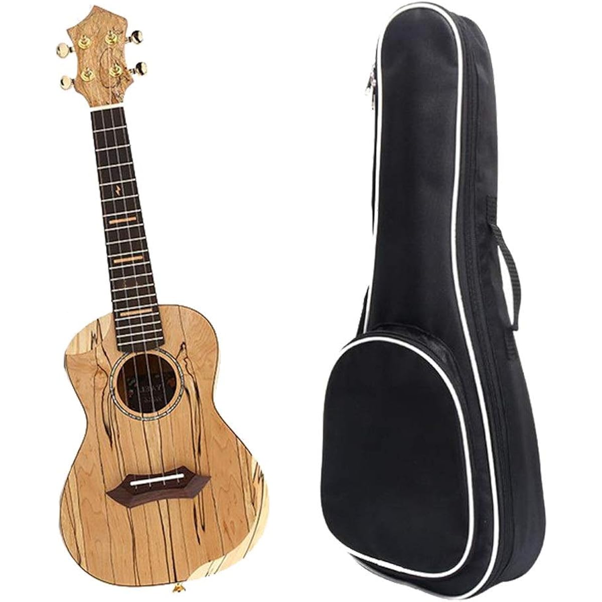 Ukulele 23 inch Wood Body Carbon Strings Concert Ukulele Uke Hawaii Kids Small Guitar with Gig Bag for Kids Adults Beginners with Ukulele Bag (Color: Wood, Size: 23 inches)