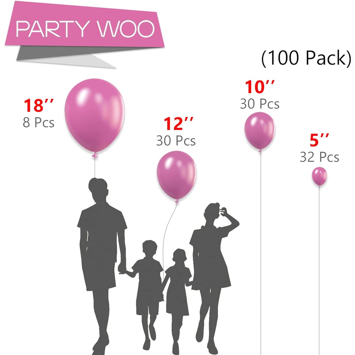 PartyWoo Peach Pink Balloons, 100pcs Party Balloons, Latex Balloons, Kids Balloons, Party Decorations, Birthday Party, 1431