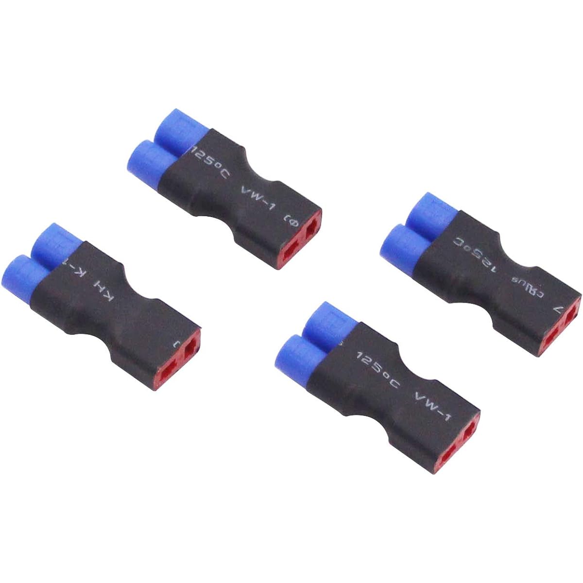 BDHI 4 Piece Wireless Connector - Female T Plug Deans Style to Male EC3 Adapter (B152-4)