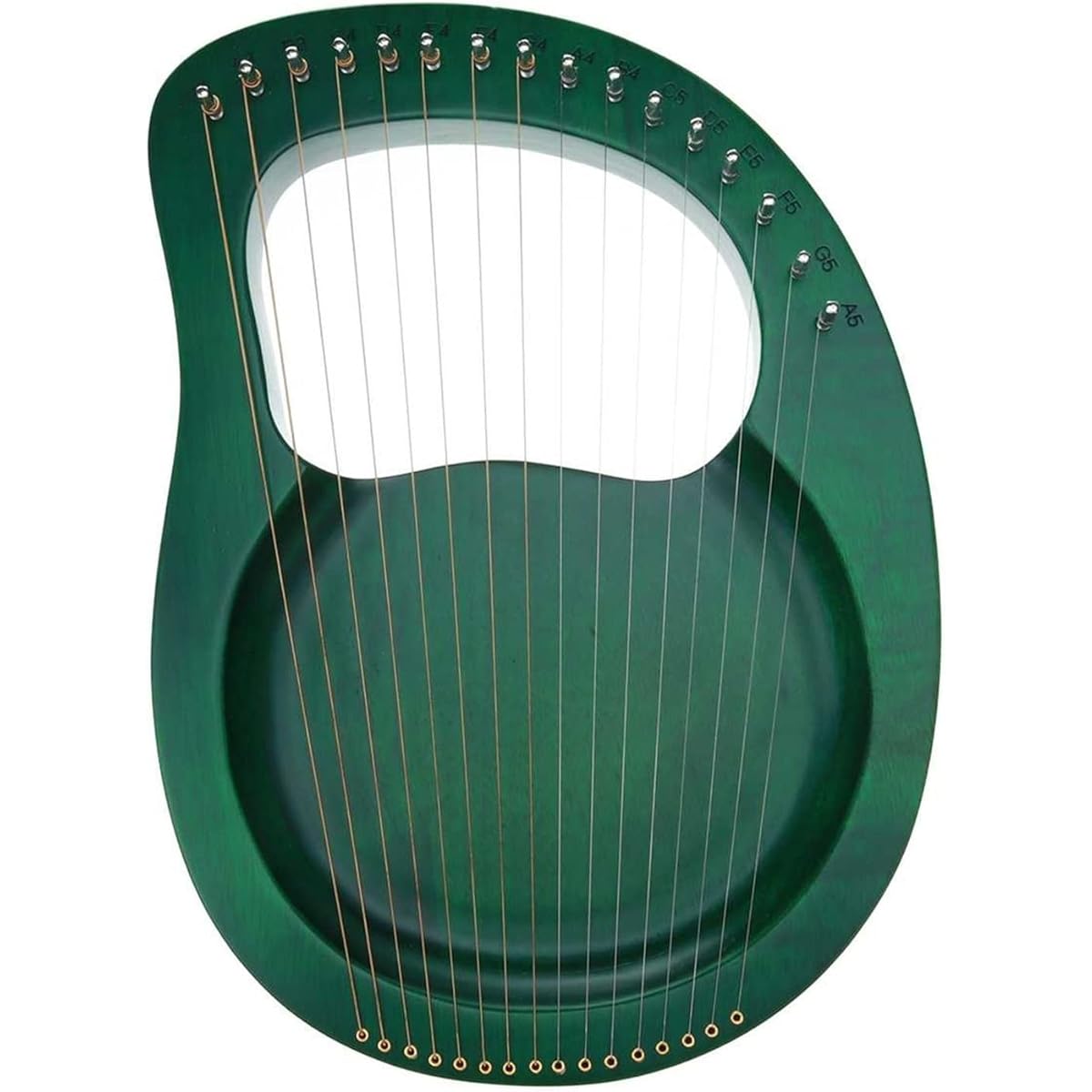 WowZza 16 String Wooden Lyre Harp Instrument, Harp Instrument with Pickup Tuning Wrench/Green