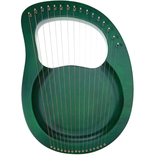 WowZza 16 String Wooden Lyre Harp Instrument, Harp Instrument with Pickup Tuning Wrench/Green