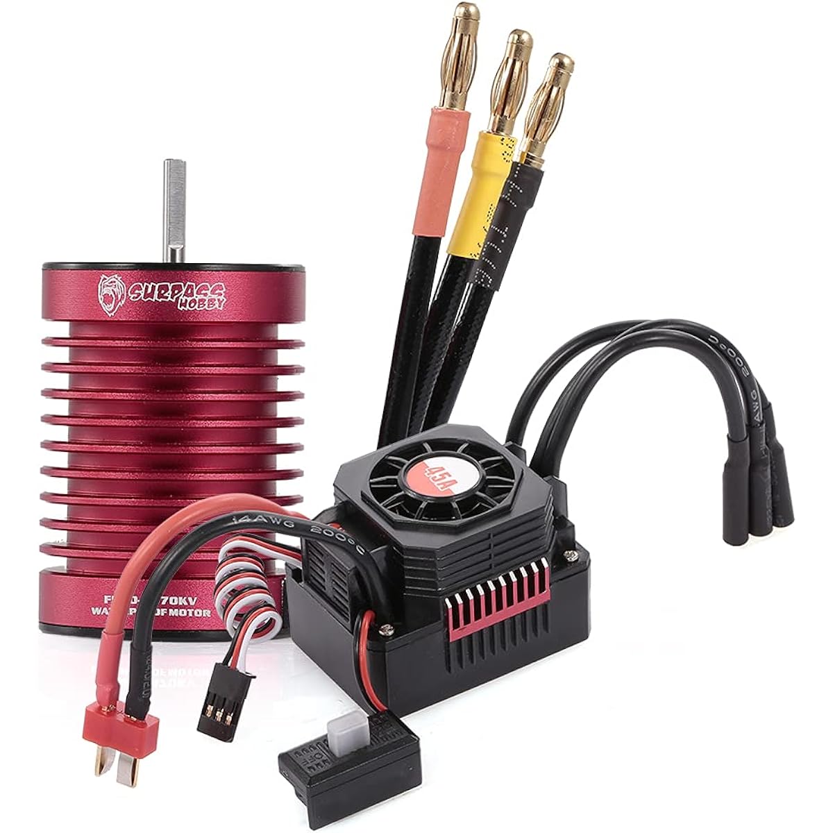 GoolRC 4370KV Brushless Motor Waterproof 45A ESC with BEC for 1/10 RC Car Truck