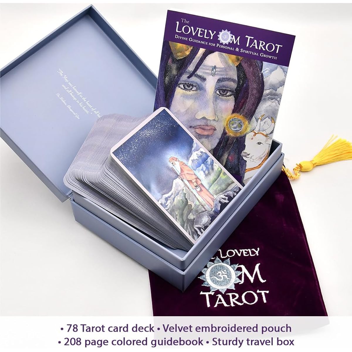 Lovely Om Tarot Deck - Spiritual Tarot Cards with Guidebook | Natural Beings Gods and Goddesses Chakras Yoga Meditation Fortune Telling