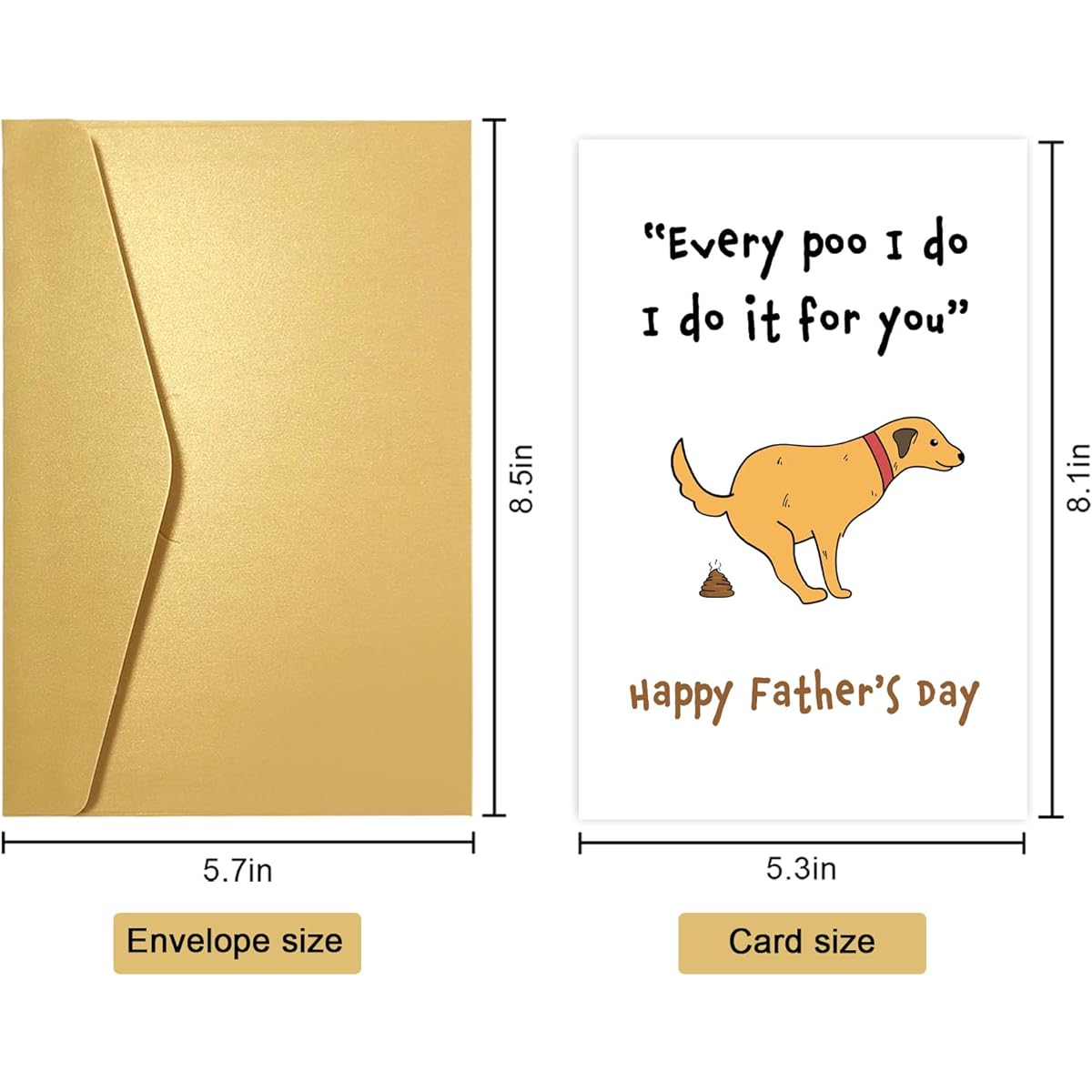 Obbyidk Funny Dog Dad Father's Day Card, Humorous Father's Day Cards for Dog Owners, Happy Father's Day Cards for Dogs, Every Poo I Do It For You