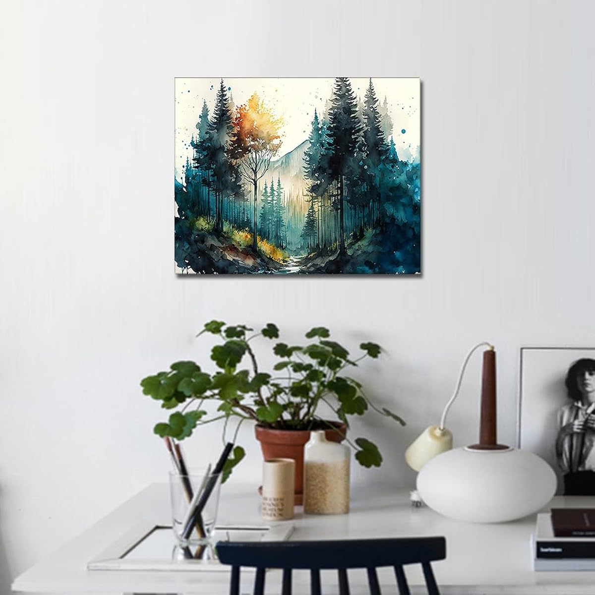 TUMOVO Paint by Numbers for Adults Watercolor Forest Oil Painting for Adults Kids Paint by Numbers Nature Landscape Paint by Numbers DIY Acrylic Paint by Number Kits Romantic Art Crafts 16x20inch