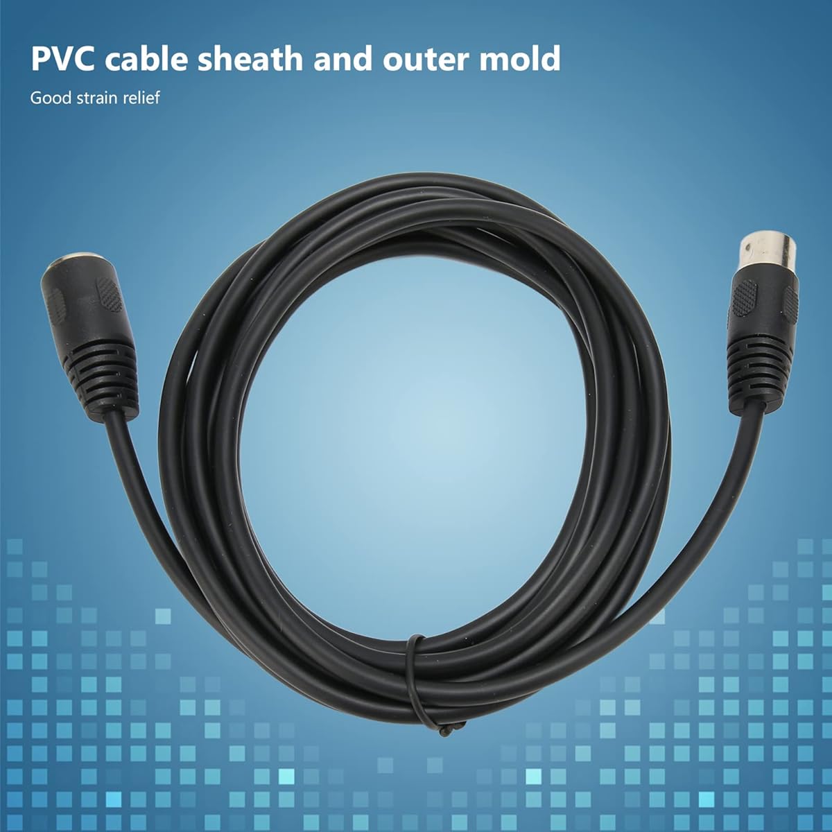 MIDI Cable 10ft MIDI DIN Extension Cable 5 Pin DIN Connector Male to Female Audio Cable for MIDI Keyboard/Synth/Sampler/External Sound Card