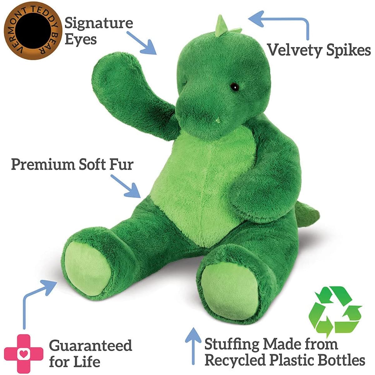 Vermont Teddy Bear Giant Dinosaur - Giant Stuffed Dinosaur, 4 Foot, 48", 4 FT