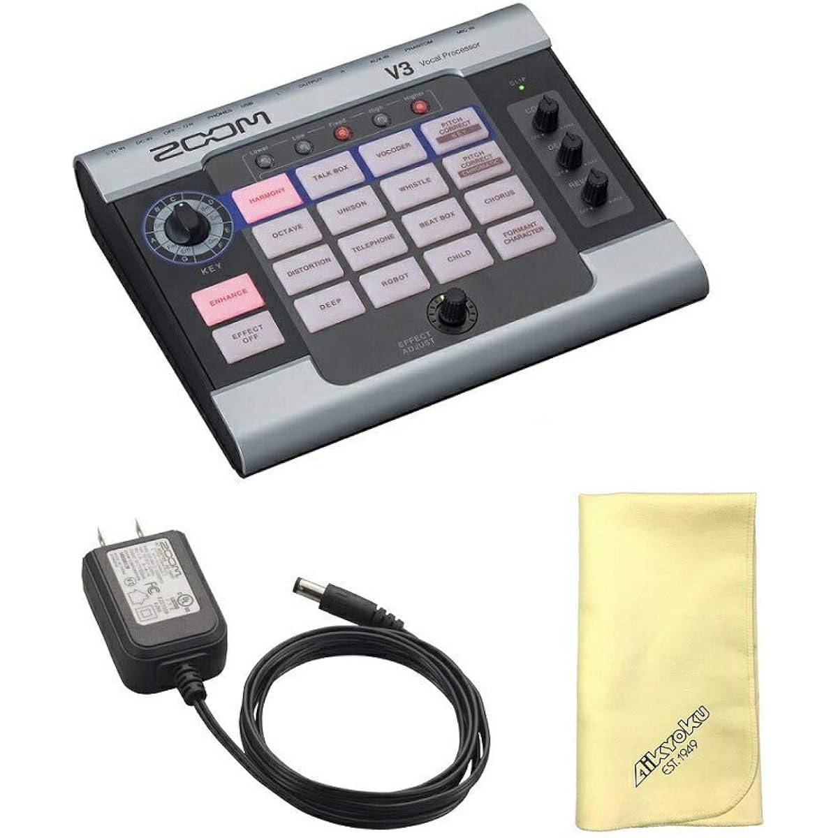 [Includes Aikyoku cloth] [Includes genuine AC adapter/AD-16] ZOOM V3 Vocal processor that can be used on both desktop and live stage