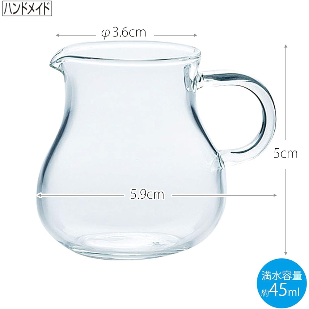 Toyo Sasaki Glass Toyo Sasaki Syrup Pitcher with Handle Approx. 45ml TS44027 Set of 6