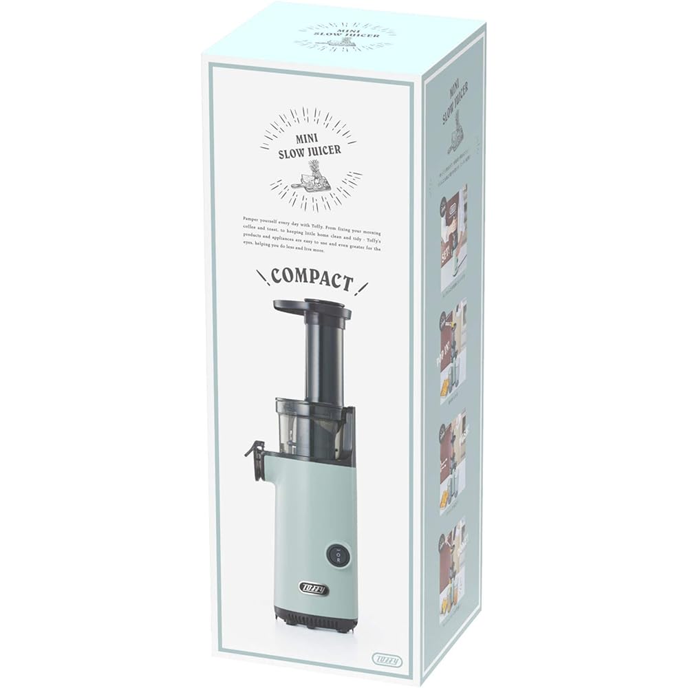 [Toffy] Mini slow juicer K-BD4 (Pale Aqua) Small Compact Fruit Vegetables Vitamins Health Habits Keep Freshness Fresh Juice Retro K-BD4-PA