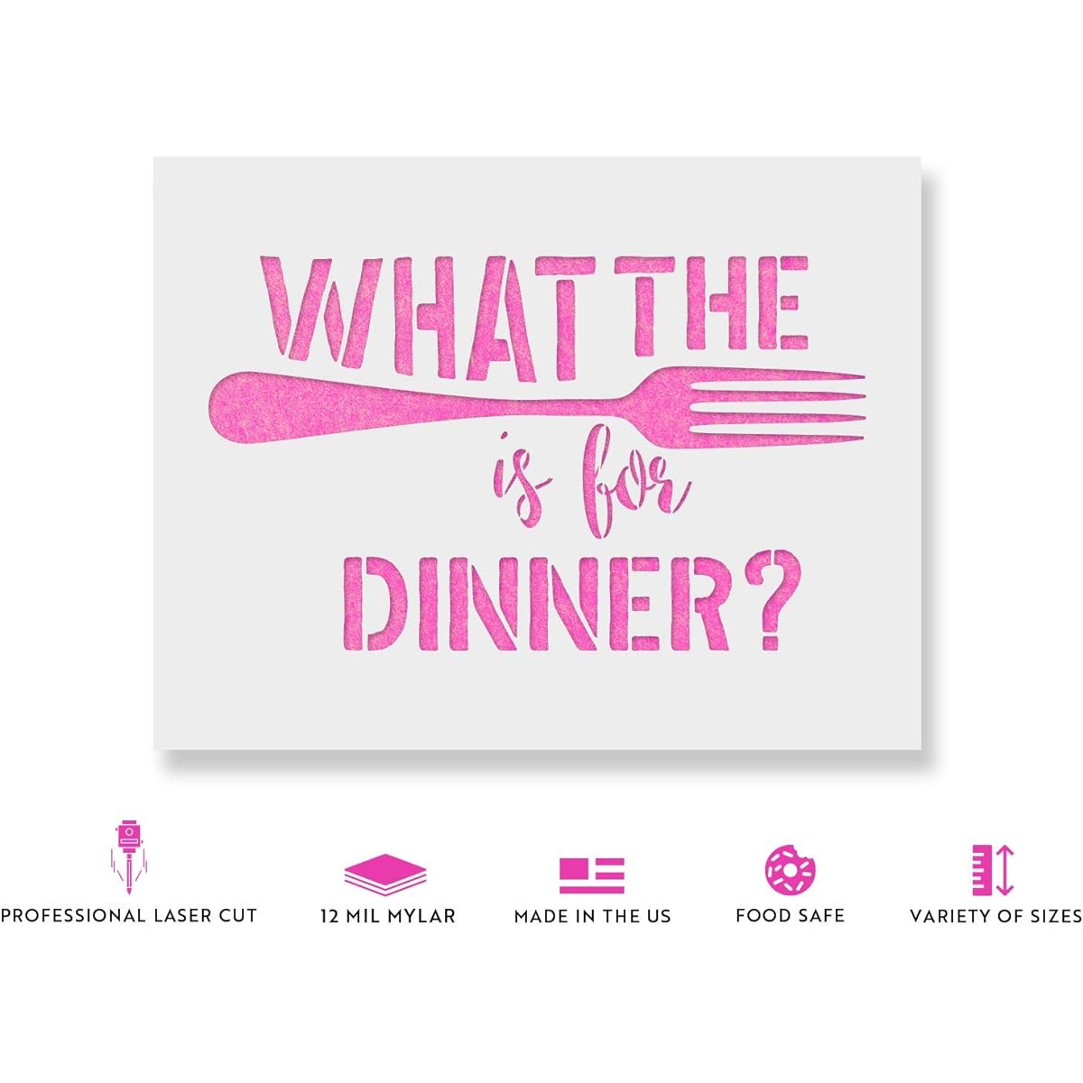 What The Fork Stencils - Reusable Stencils for Painting - Mylar Stencils for DIY Projects and Crafts
