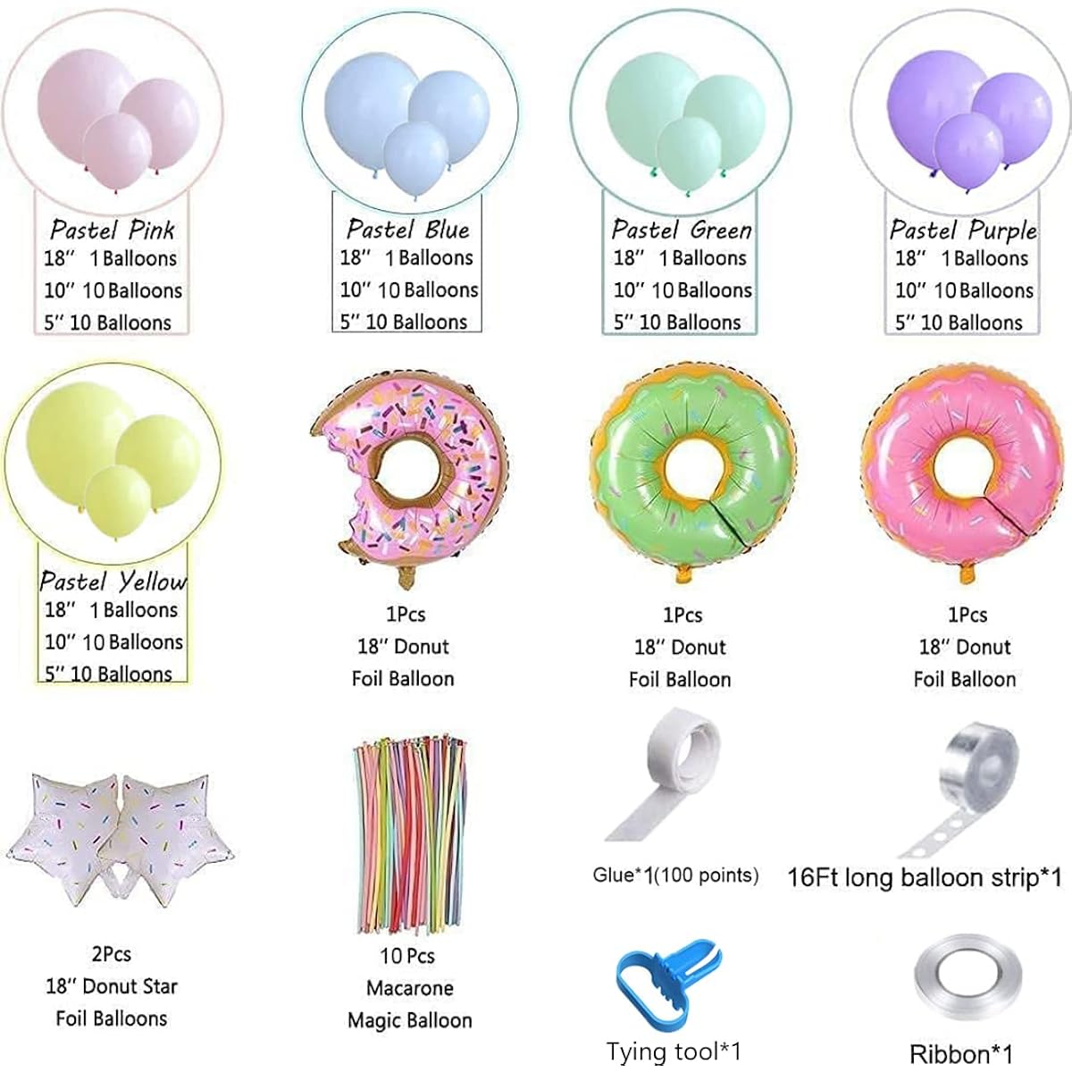 donut party balloon arch