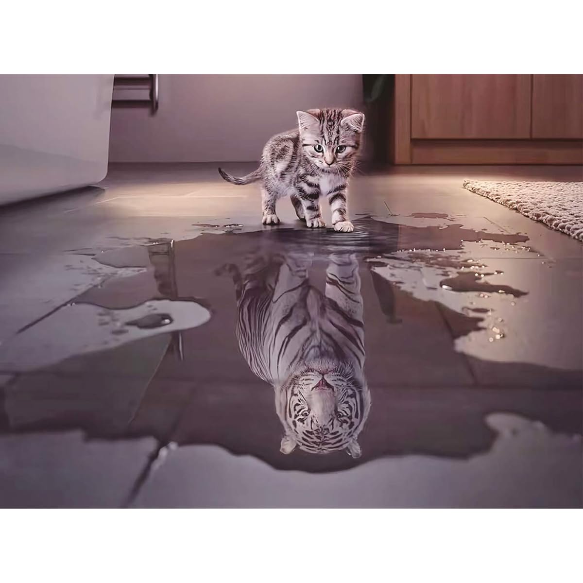 Jigsaw Puzzle 1000 Pieces for Adults Cat Tiger Jigsaw Puzzle Animal Jigsaw Puzzle Game Toy Gift Home Decoration Puzzle