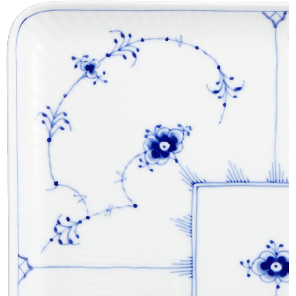 [Regular Imported Product] Royal Copenhagen Blue Fluted Plain Square Dish Plate 20cm Wedding Gift Present 1017204