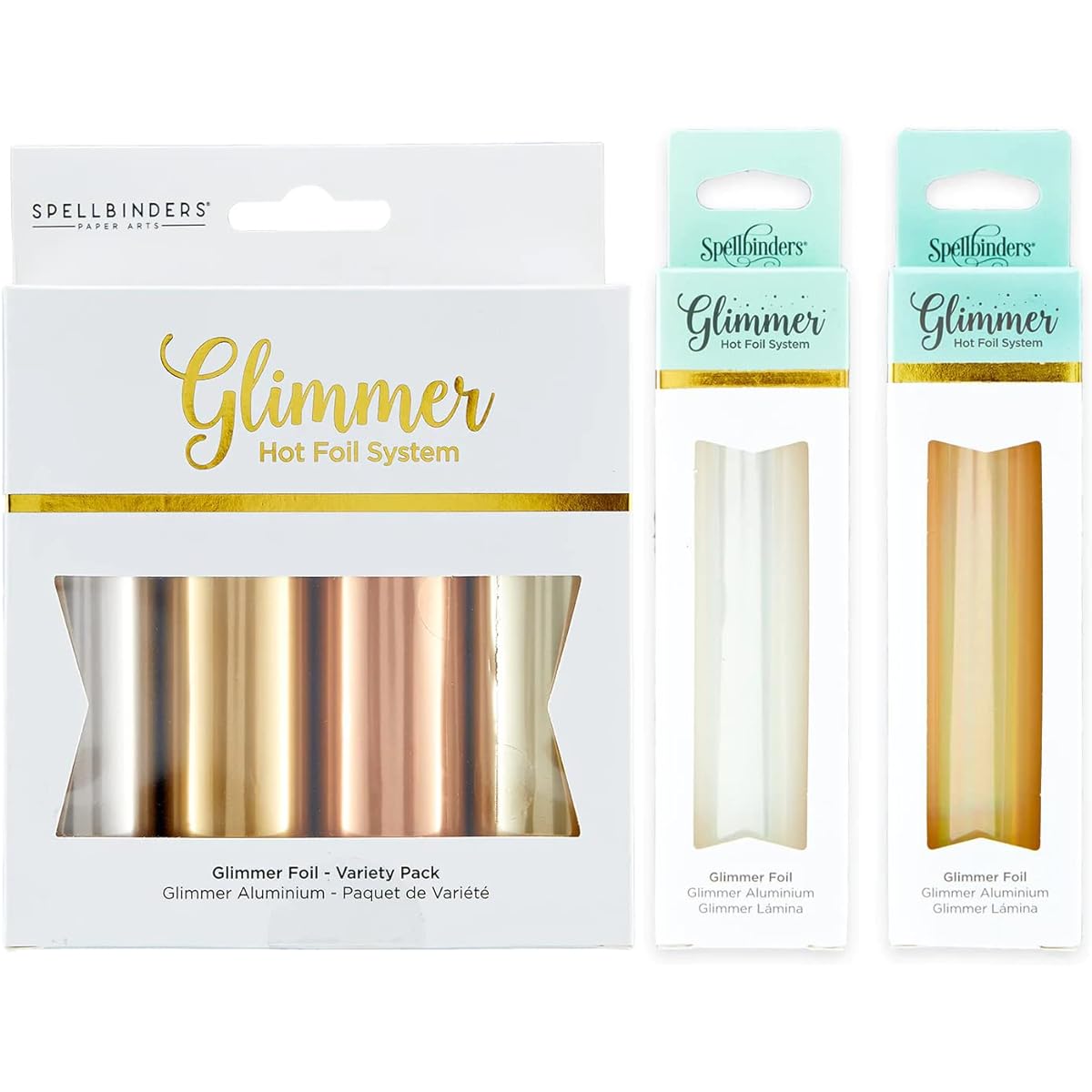Glimmer Foil Favorites - Satin Metallic, Opal & Aura - 6 Rolls of Hot Foil