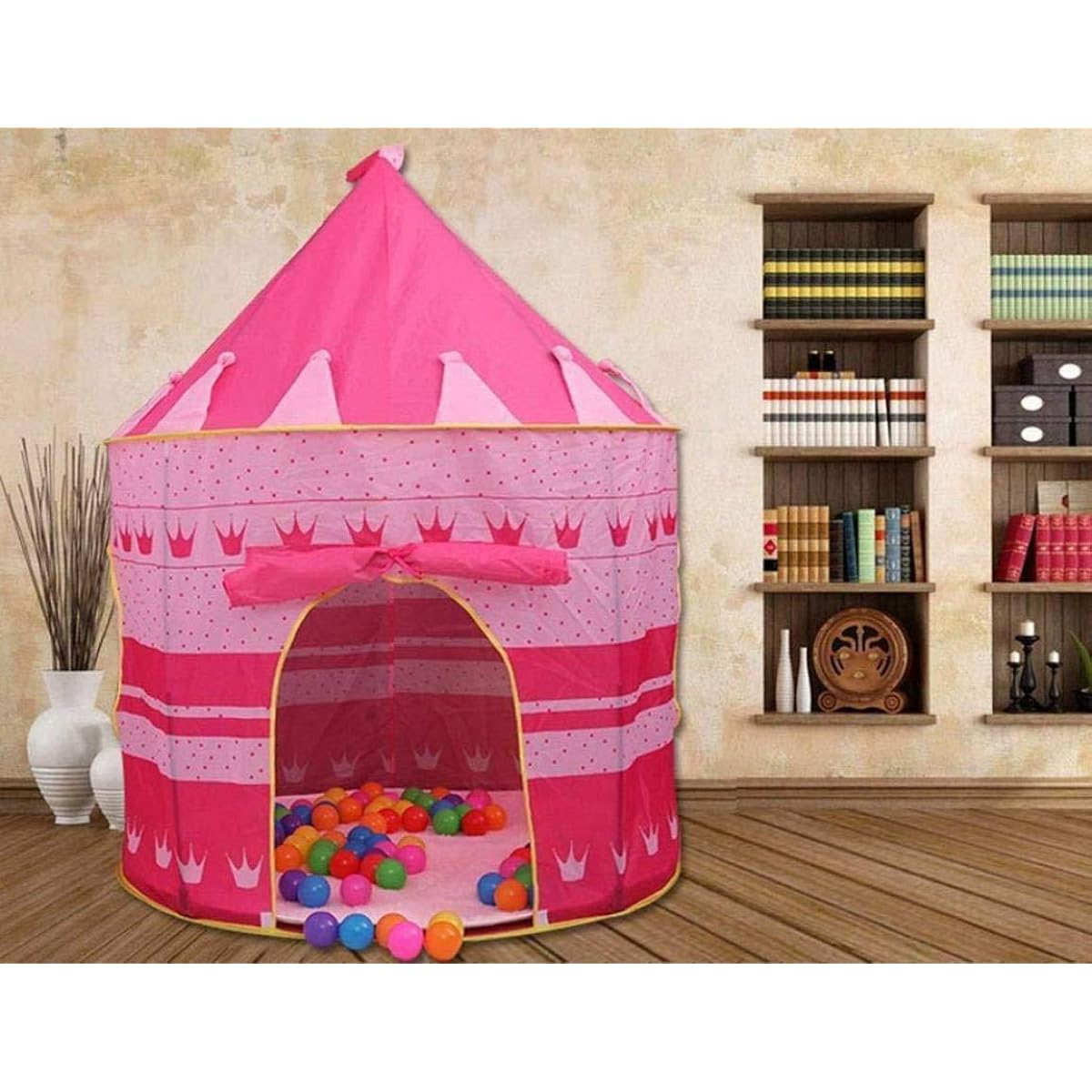 [Creatov®]Creatov® Children Play Tent Pink Castle for Indoor/Outdoor Use, Foldable with Carry Case By Creatov [Parallel Import]