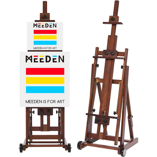 p to 195cm, Adjustable Angle, Can Be Placed Horizontally, Foldable for Storage, H-Shaped Frame, High Stability, Wooden Easel, Stand Easel, Studio Easel, Sketch Easel, For Fine Arts, For Painting, For Office Use, For Artists, Students, Adults, Sepia Color