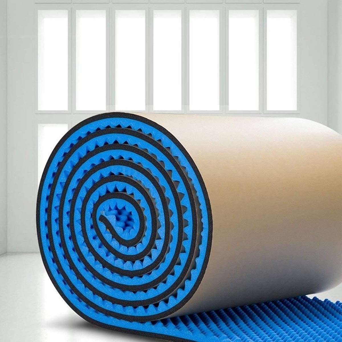 Blue sound absorbing cotton, high density flame retardant acoustic panel thick and durable soundproof roll size: 15M