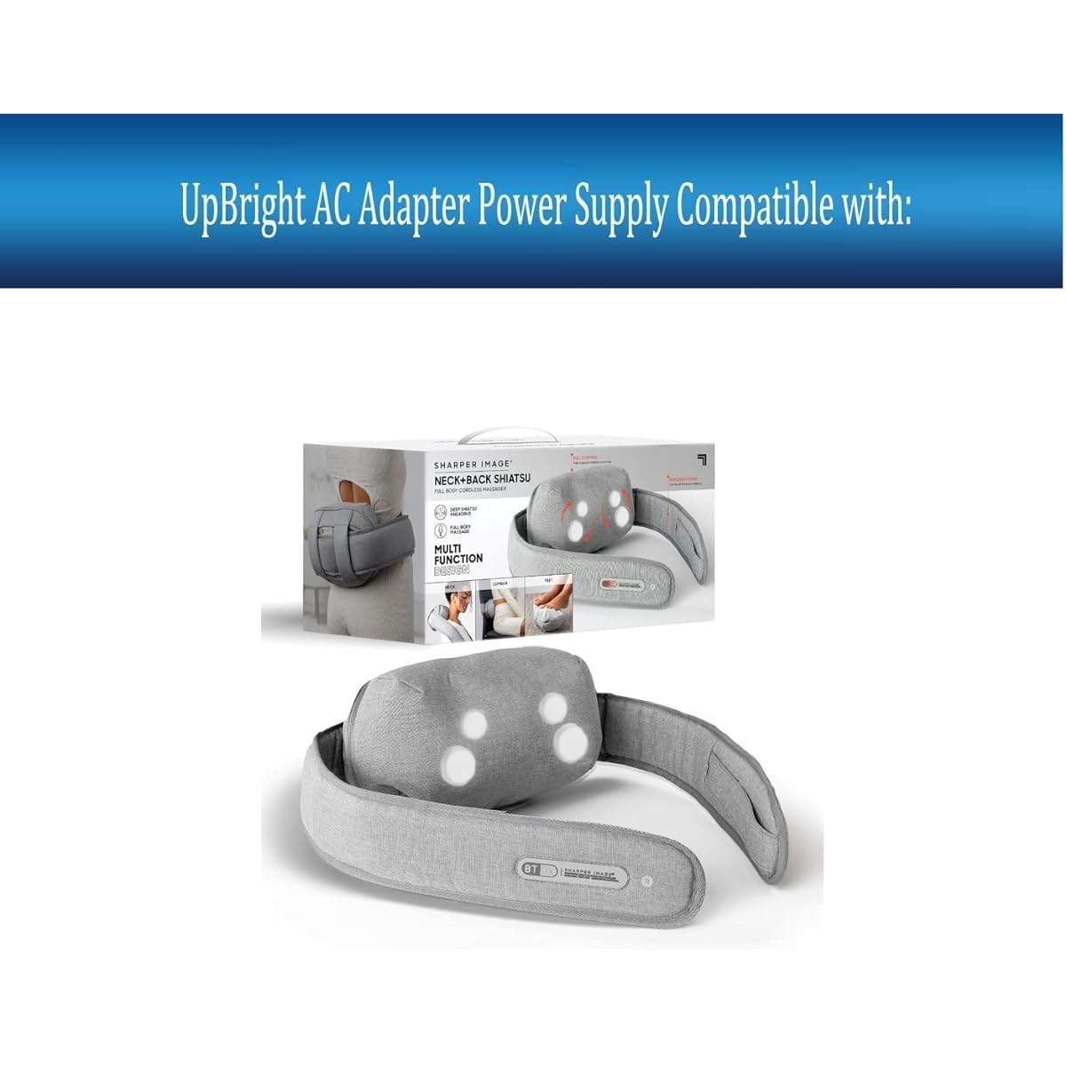 UpBright 10V AC/DC Adapter Sharper Image 1014508 Shiatsu Full Body Multifunctional Cordless Deep Tissue Massager EA024-1000-2000PU Power Cord Cable Battery Charger