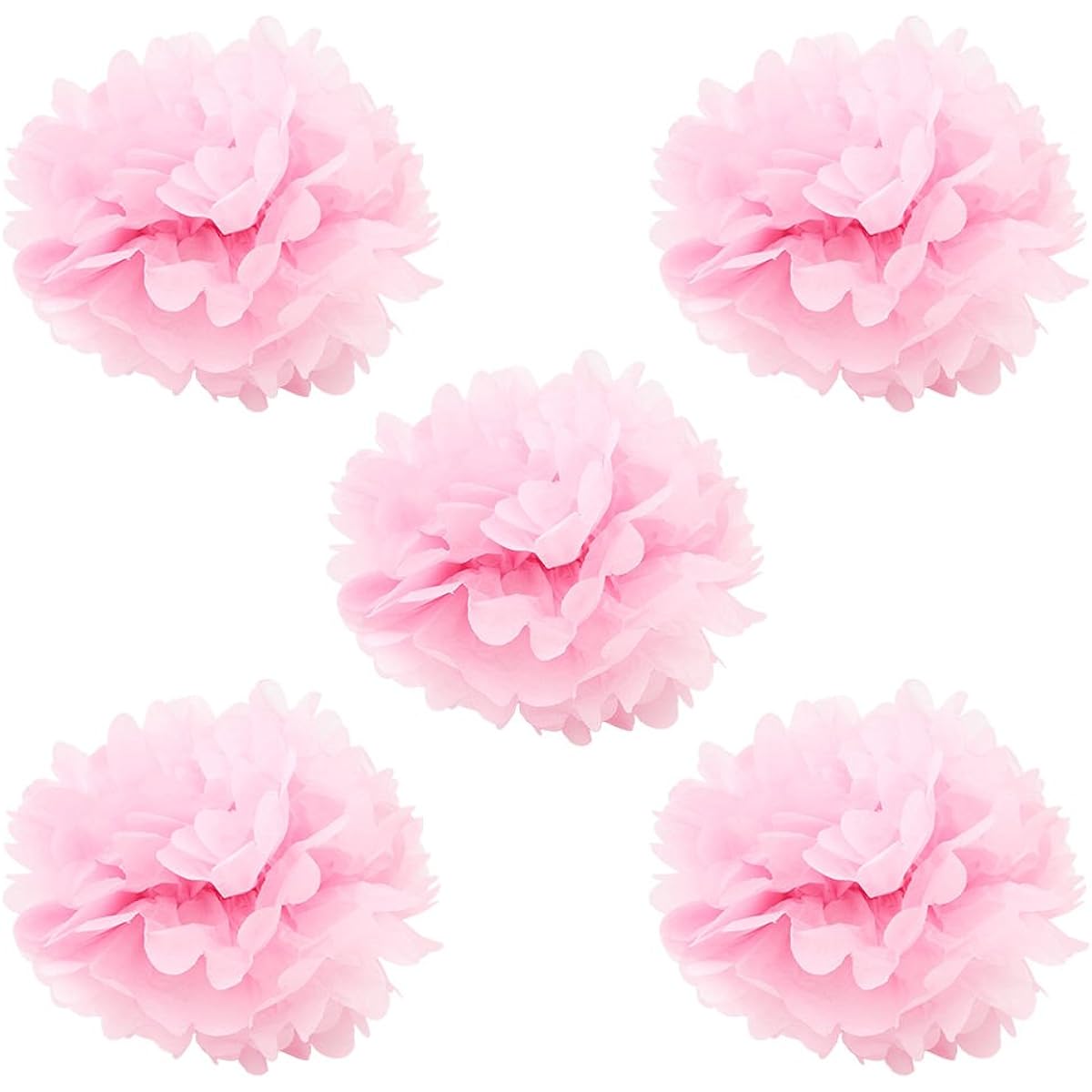 WYZworks Set of 5 Tissue Pom Poms Party Decorations for Weddings, Birthday Party Bridal, Baby Shower, Nursery Decorations Party Wedding 14"