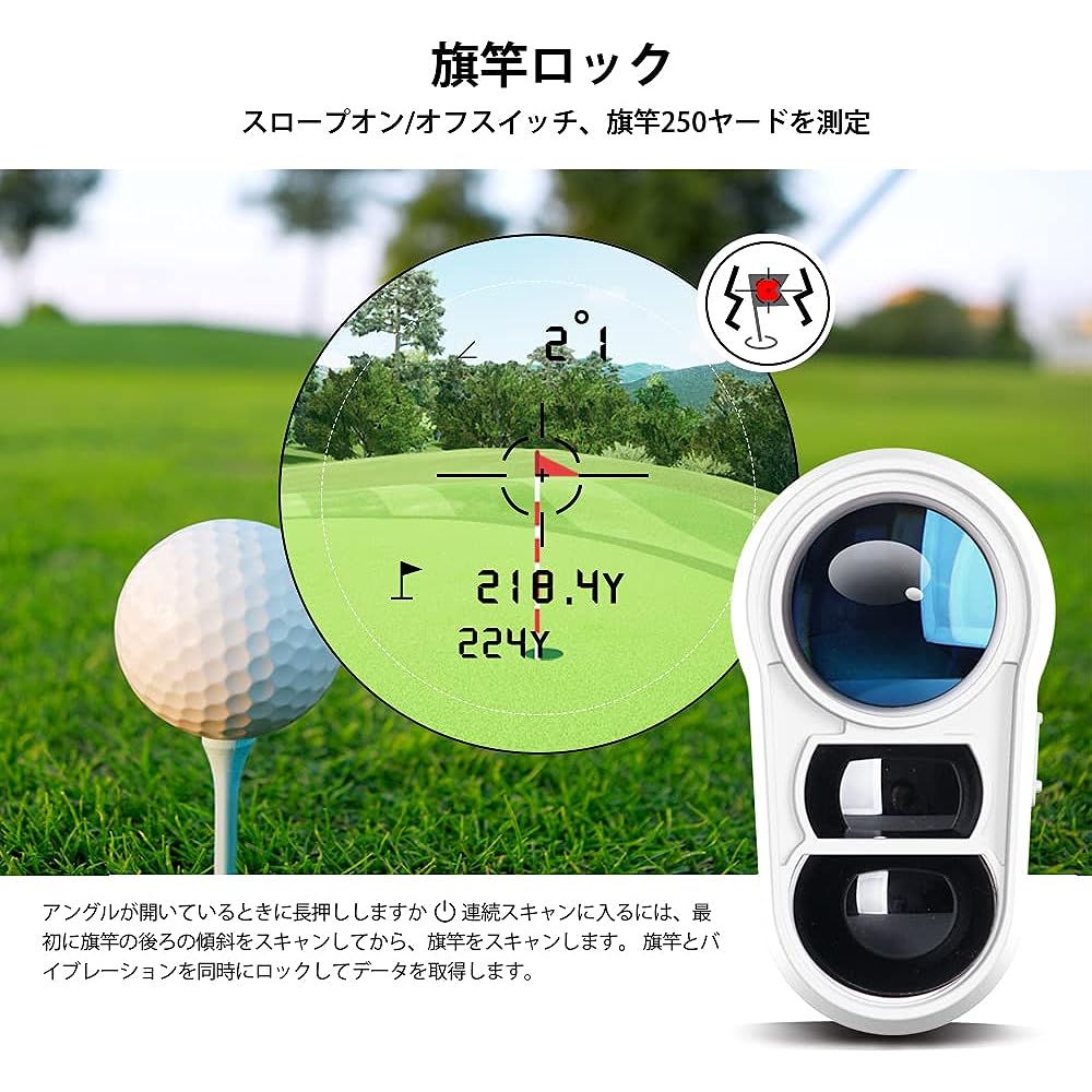 REVASRI Golf Distance Meter Measuring Instrument 1000yd Height Difference and Pinlock with Vibration Optical 6.5x Telephoto IPX4 Waterproof Mini Golf Distance Meter USB-C Rechargeable Laser Distance Meter